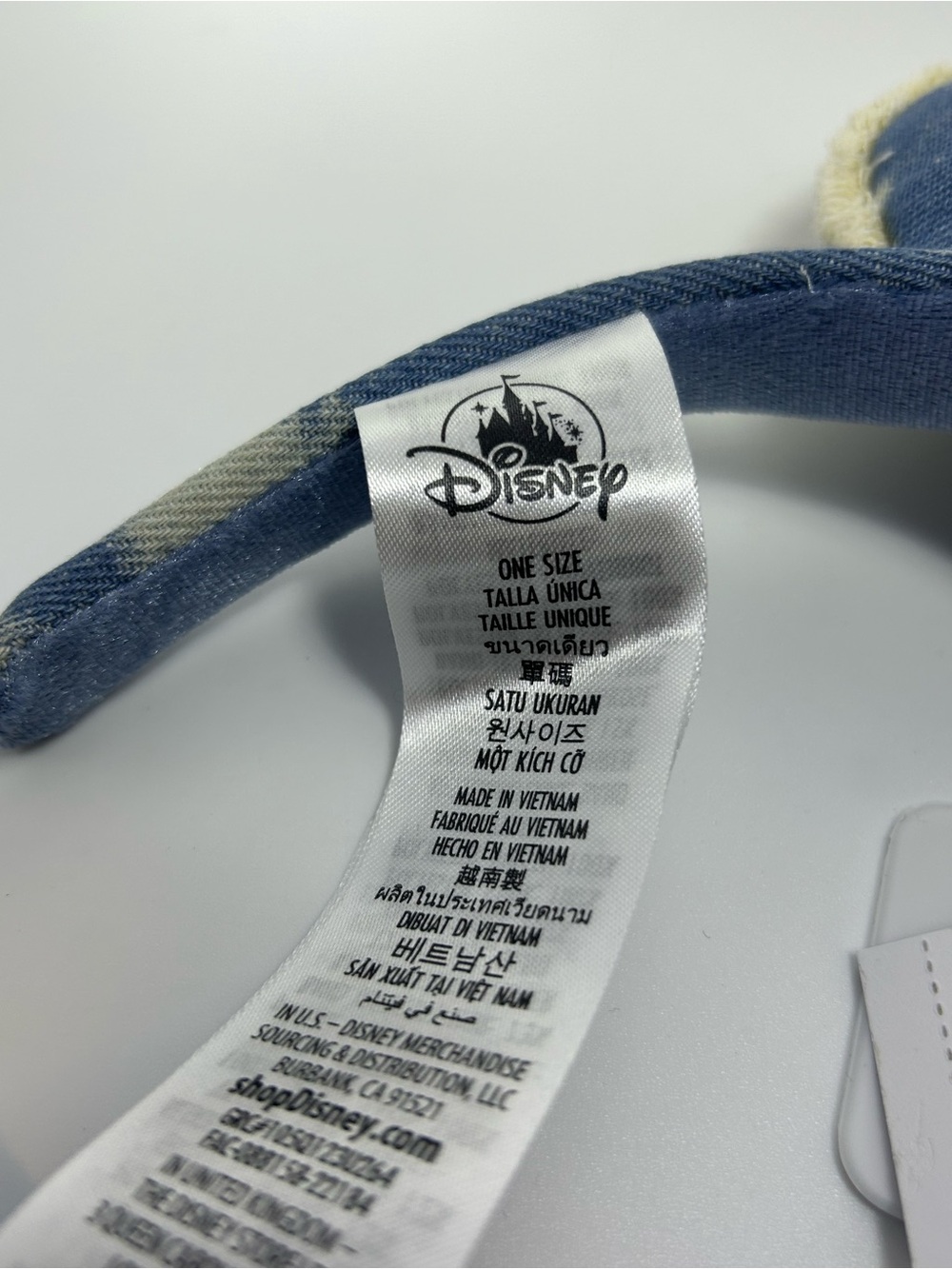 Disney Denim-Print Ear Headband with Lavender Bow - NWT - Picture 5 of 6